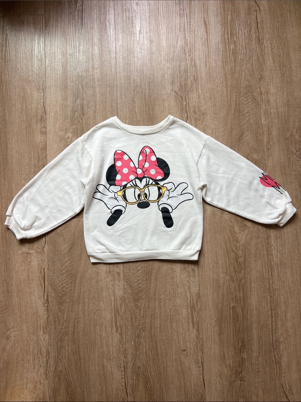 Disney Kids' Casual White Minnie Mouse Graphic Sweatshirt Size 6